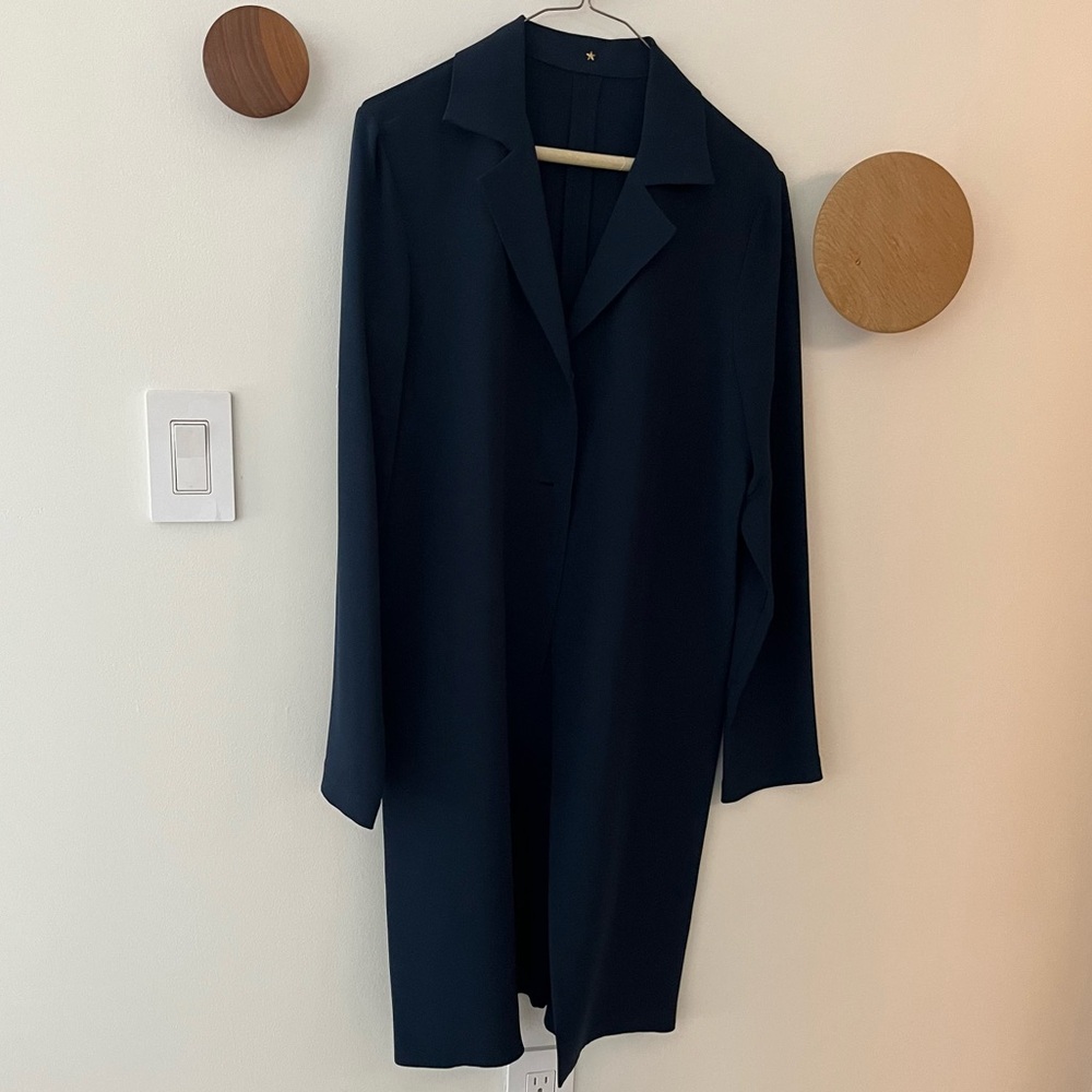 PETER COHEN 100% SILK JACKET NAVY